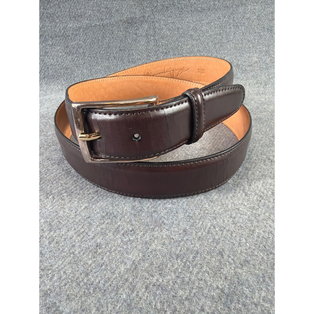 Martin Dingman Belt Mens 38 Brown Milled Leather‎ Made in USA 10052 Dress Belt
